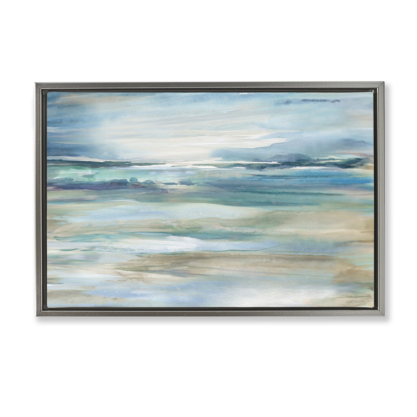 Stupell Industries Gradient Ocean Waves Floating Frame Design by Carol ...