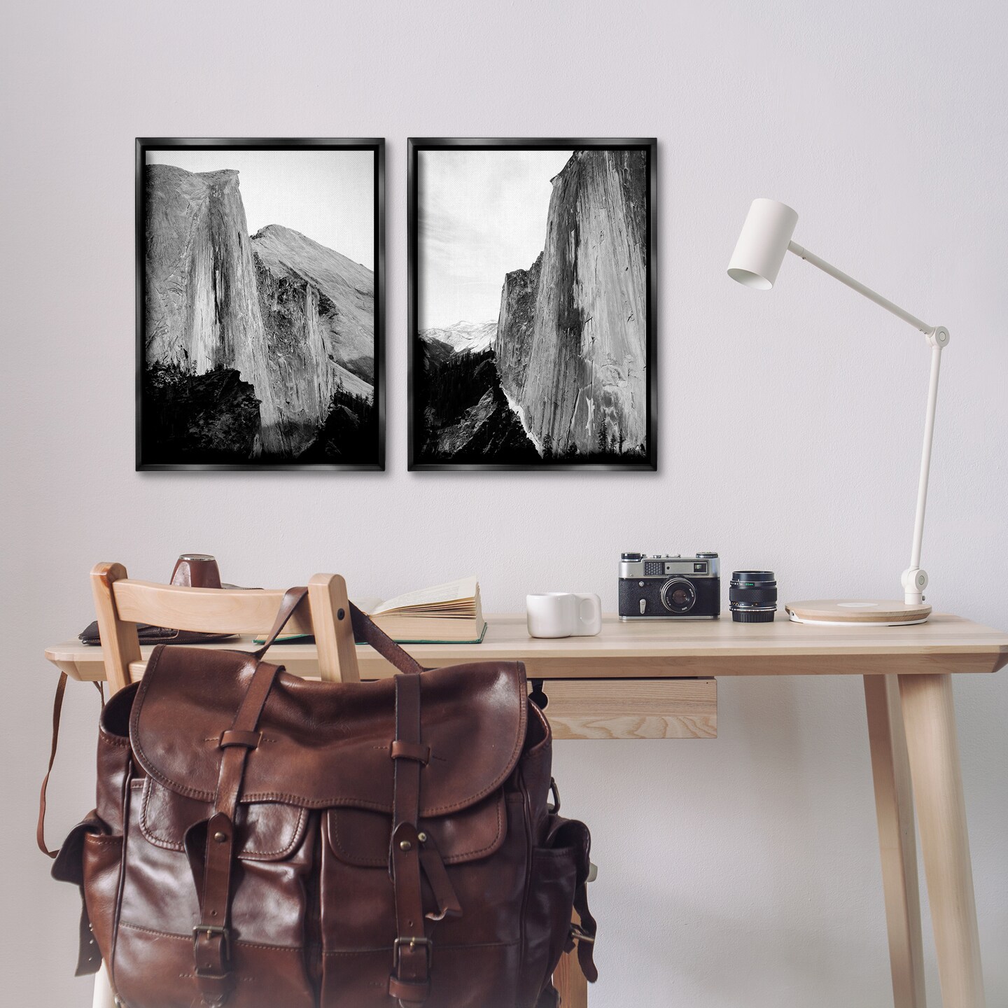 Stupell Industries Monochrome Yosemite Cliffs 2pc Floating Frame Set Design by Gemma Bardot