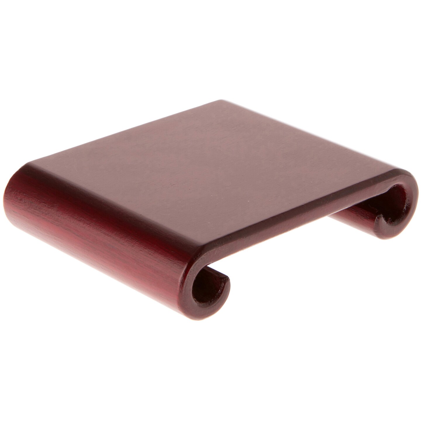 Plymor Red Scroll Wood Veneer Footed Display Base, 5&#x22; W x 4&#x22; D x 1.125&#x22; H (4&#x22; x 3.75&#x22; Display Area)