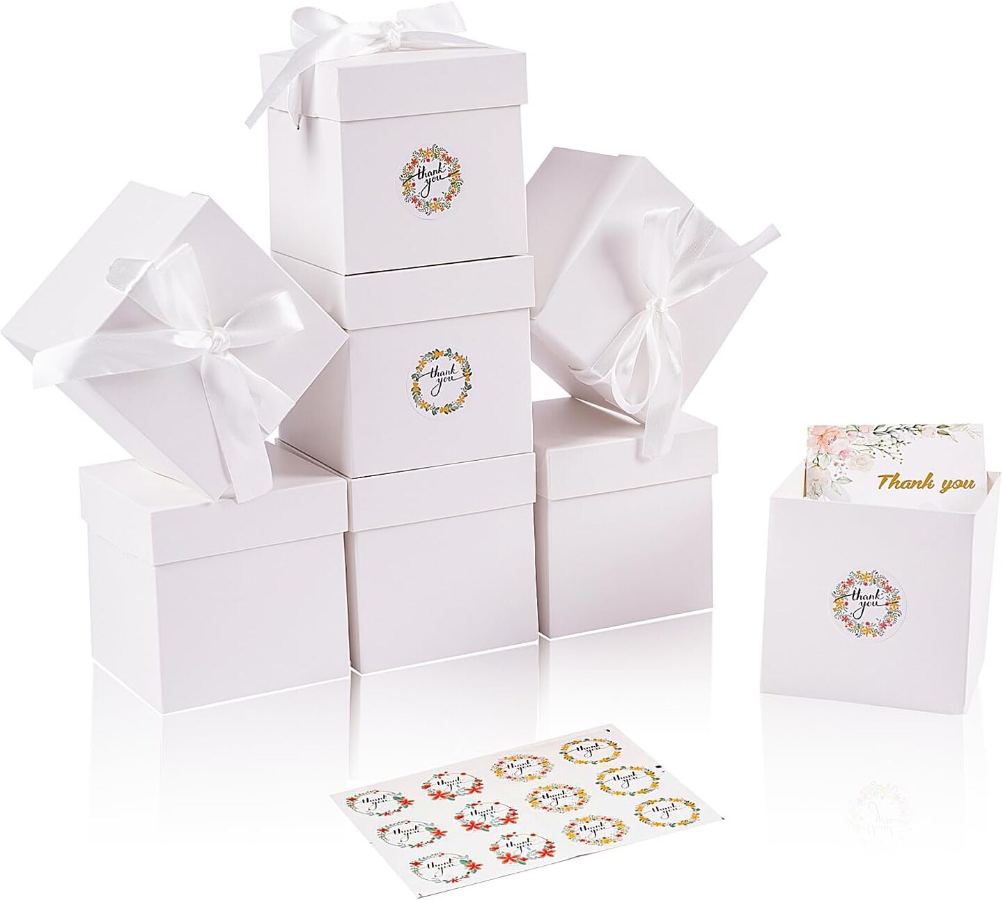 12Pack Small Gift Boxes with Lids, White Gift Boxes with Ribbon for Birthday, Present Packing, Party Favor, Candle Boxes, Treat Boxes, Wedding.