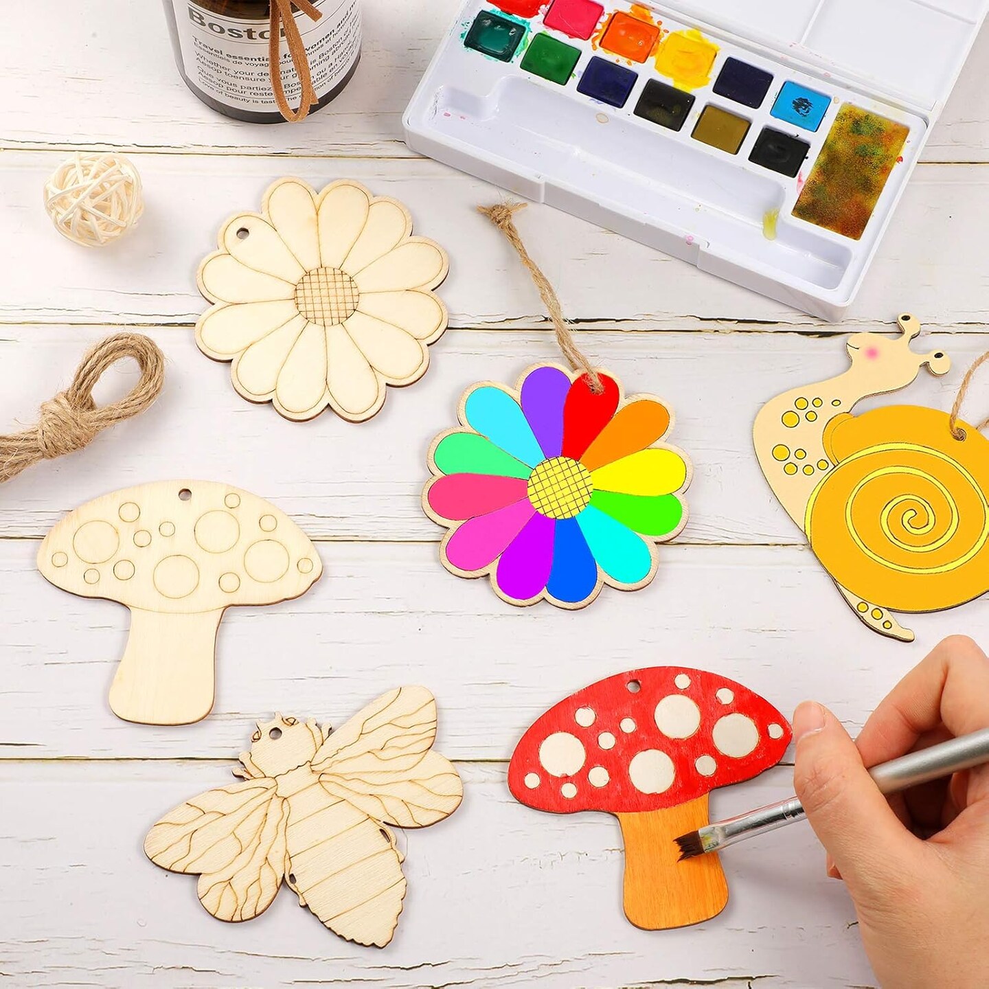 80 Pieces Unfinished Wooden Cutouts
