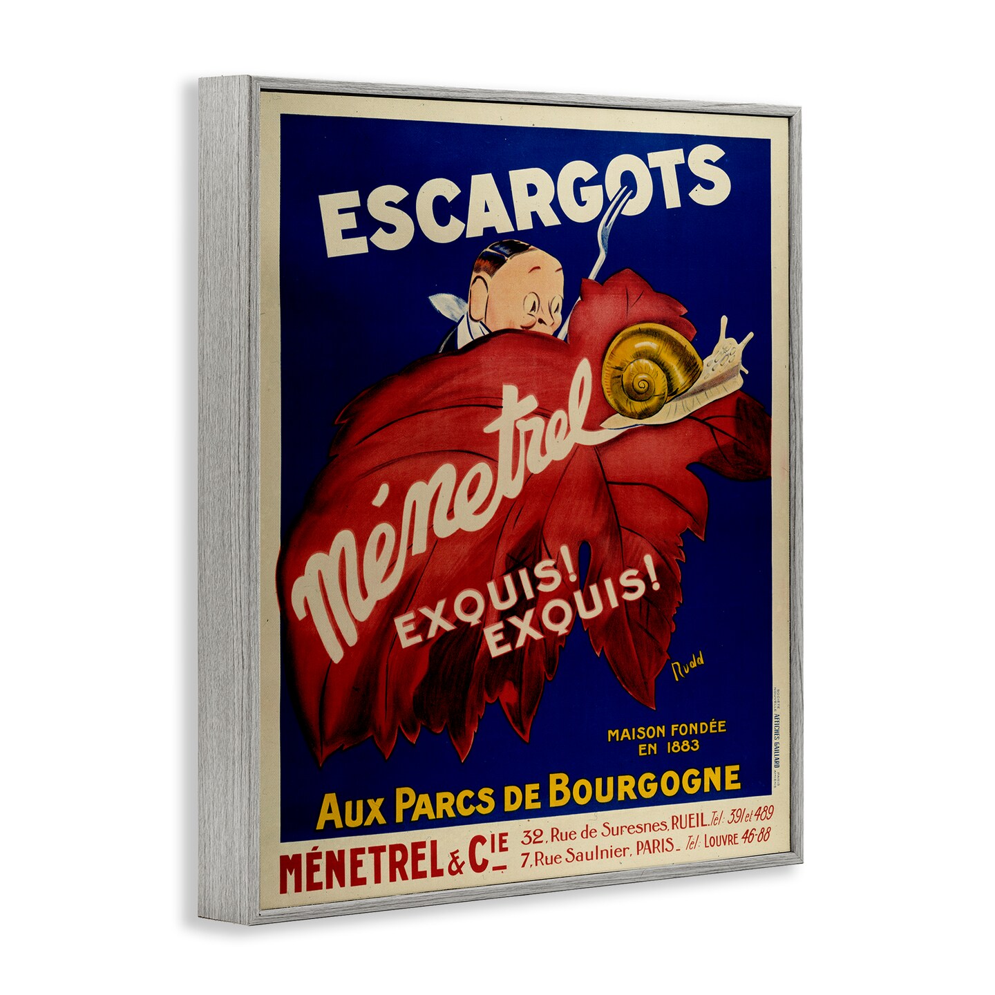 Stupell Industries Vintage Escargots Advertisement Framed Giclee Design by Marcus Jules