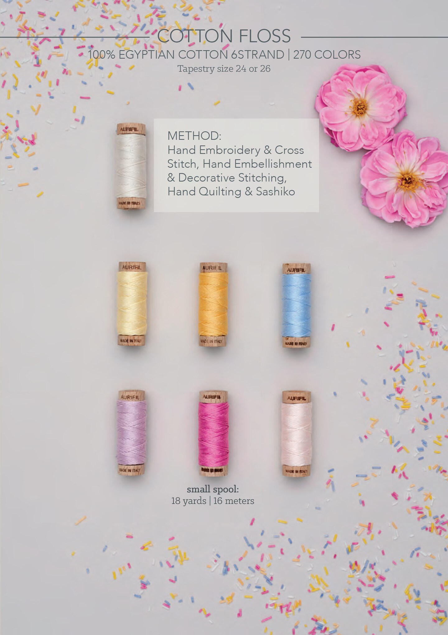 Yellow Orange (2145) | Aurifloss Small Spool (18M / 18Y) | Aurifil Thread