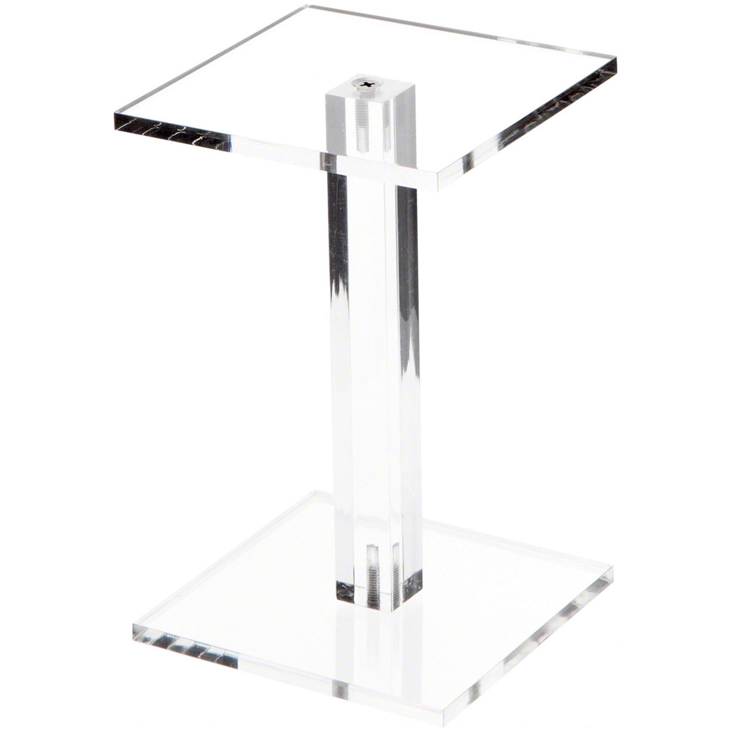 Plymor Clear Acrylic Square Barbell Pedestal Display Riser 6.5 inches ...