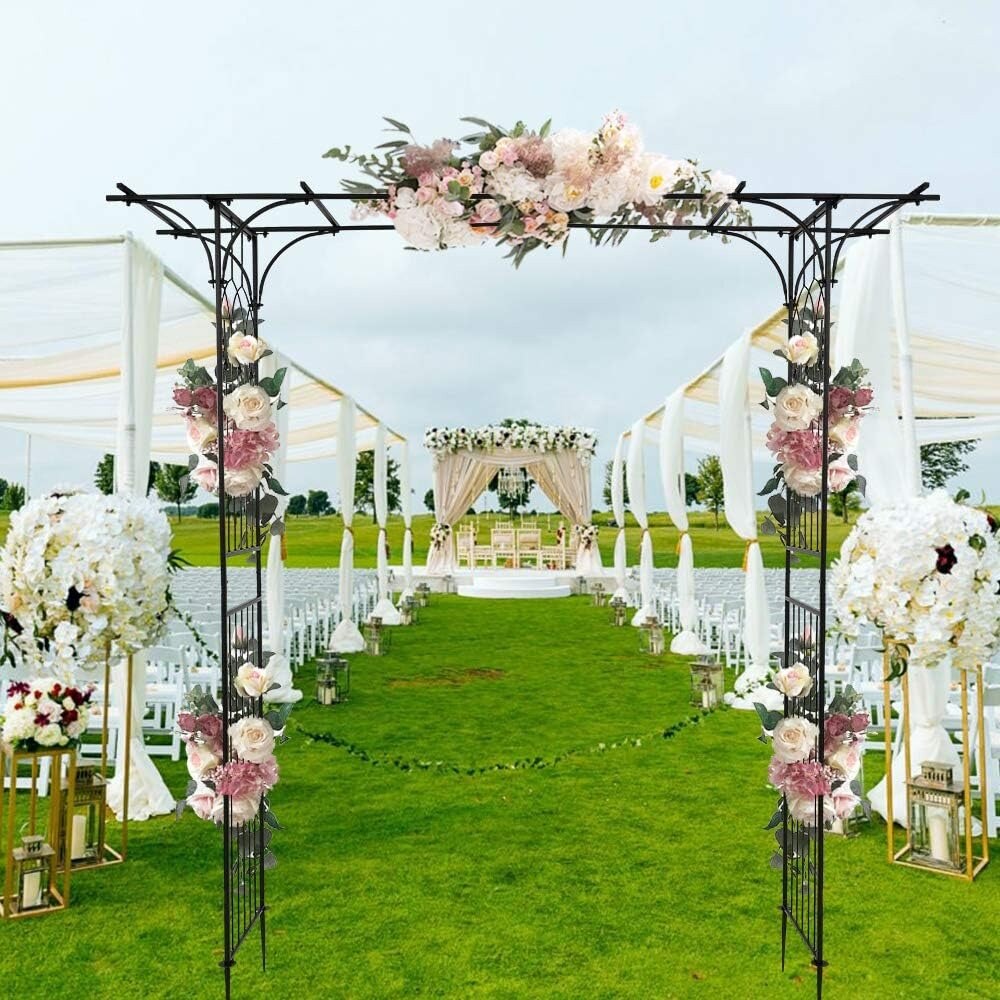 Flat Roof Wrought Iron Garden Arch Trellis Plant Climbing Frame