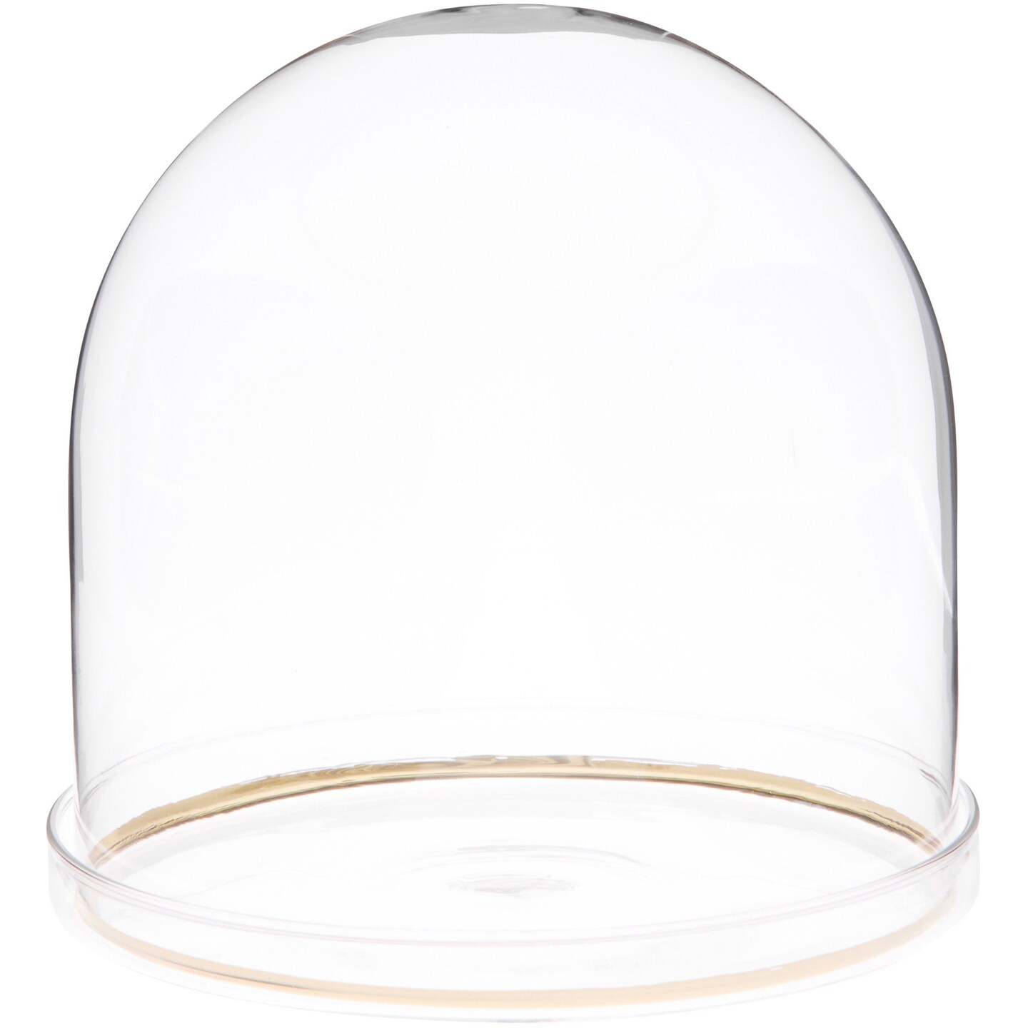 Plymor 5.5" x 5.5" Glass Display Dome Cloche with Gold Rim (Clear Glass Tray Base)