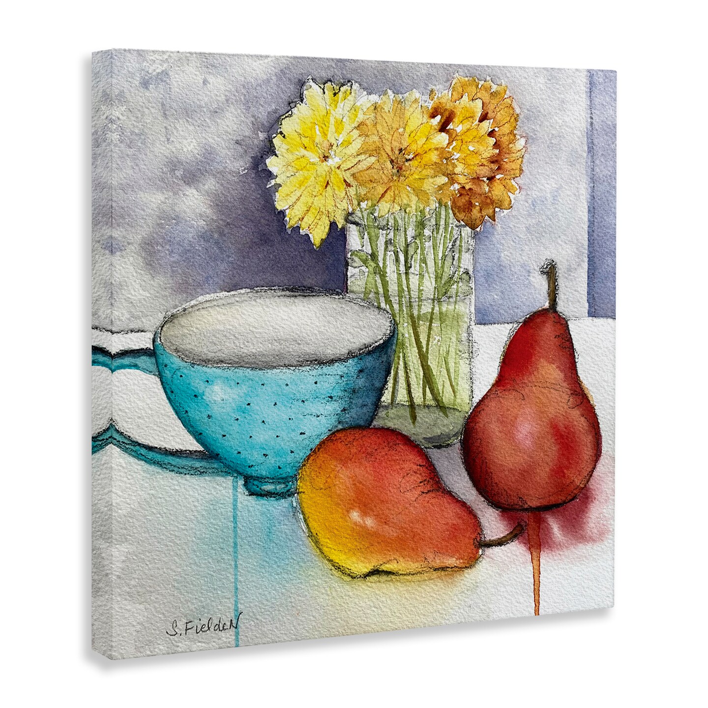 Stupell Industries Modern Kitchen Teacup &#x26; Fruit Canvas Design by Stephanie Fielden