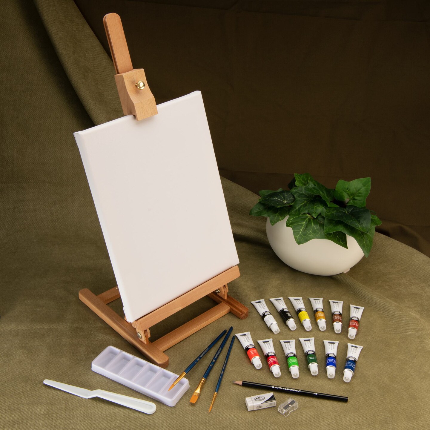 REA5204 | Acrylic Paint H-Frame Easel Art Set - 22pc