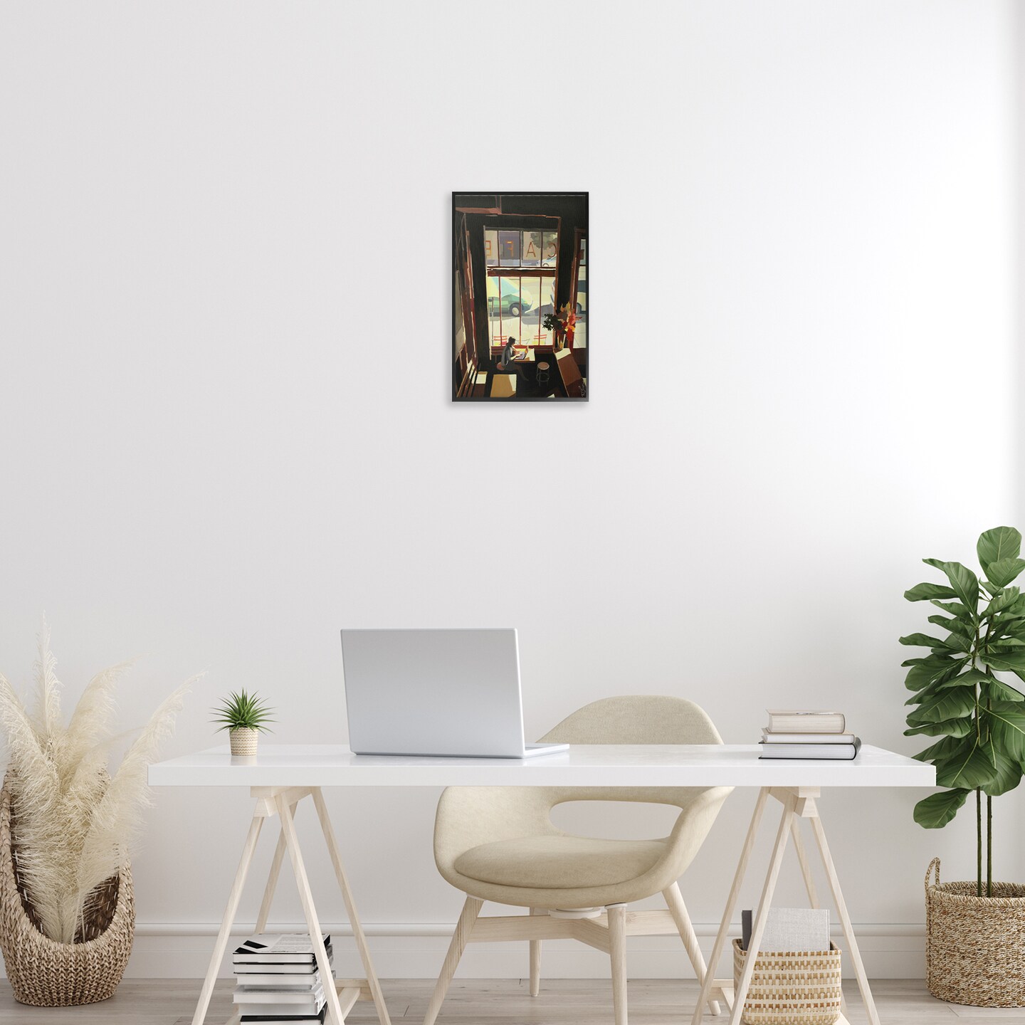 Stupell Industries Tranquil Cafe Environment Framed Giclee Design by Keith Thomson