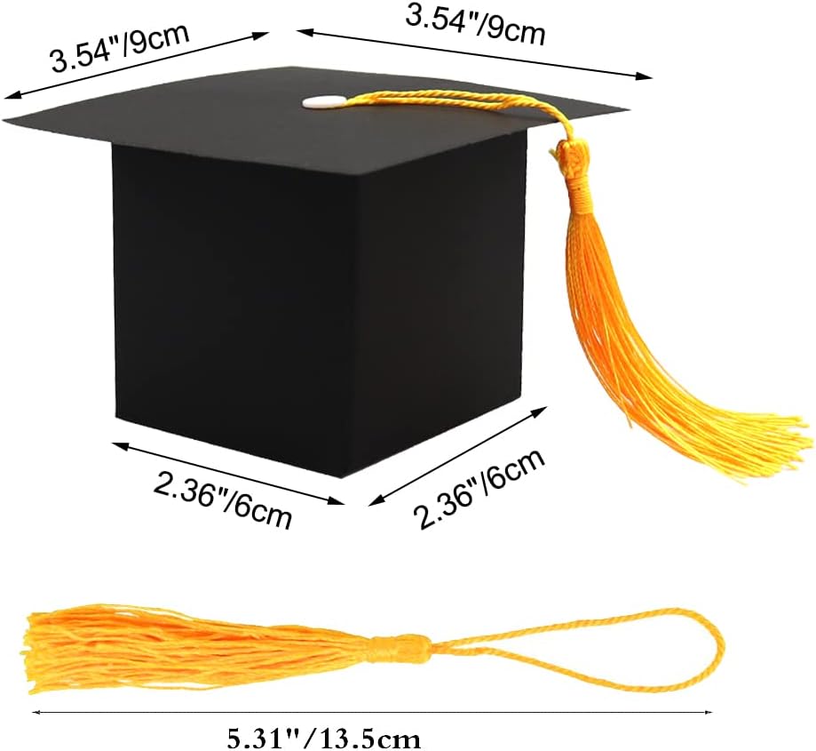 10Pcs Graduation Gift Box for Party - Grad Cap Candy Boxes for Chocolate - Party Favor Decorations