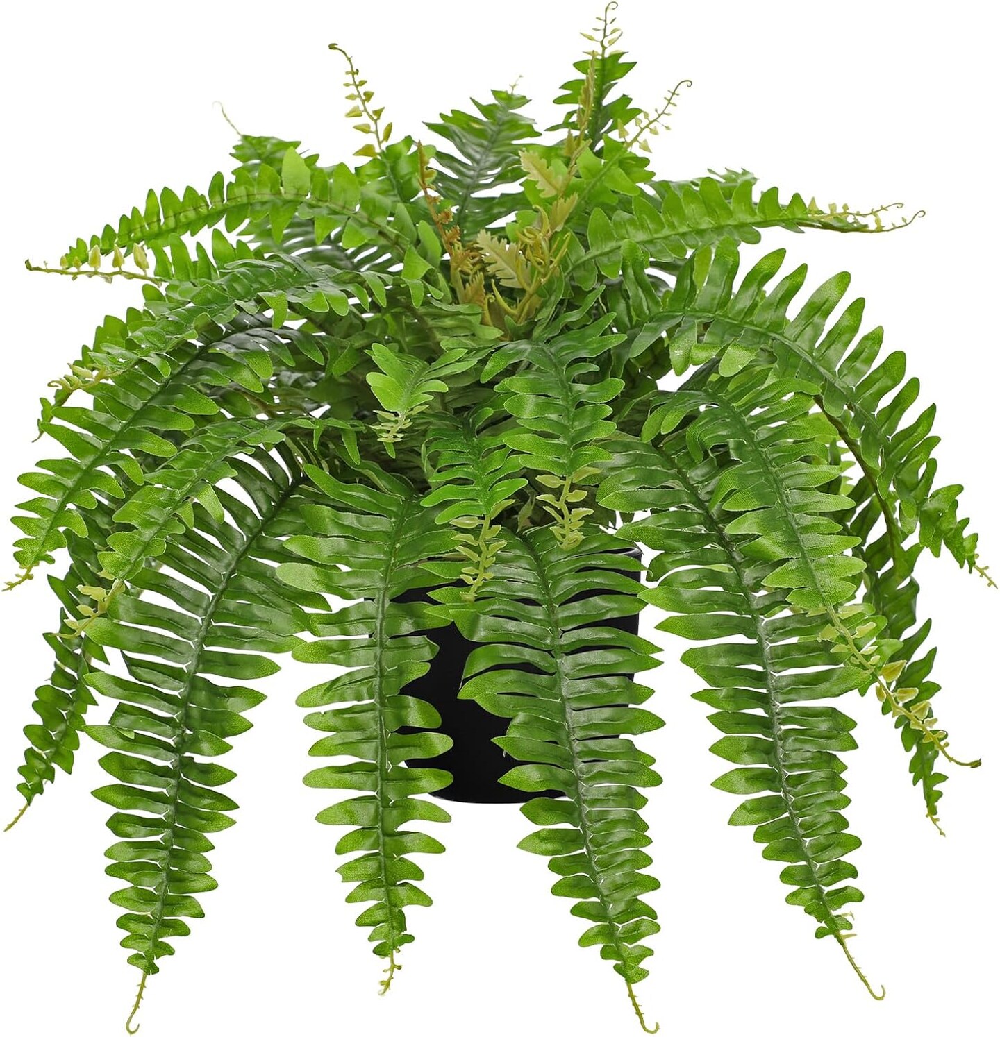 Artificial Fern Plants in Pot 25.5&#x22; Artificial Boston Fern 31 Leaves for Outdoors &#x26; Indoor Faux Potted Plant Fake Ferns Bush Plant for Patio Garden Farmhouse Porch Home Decor Green