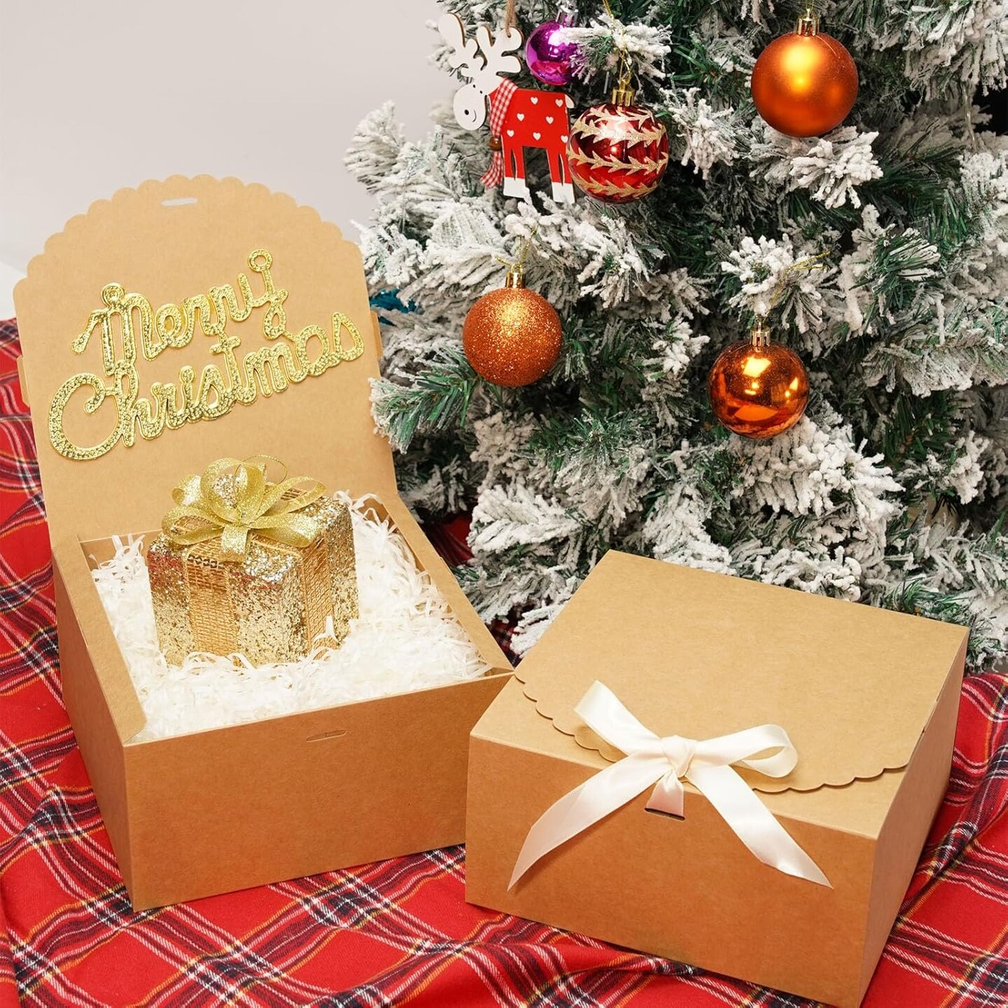 14 Pack Brown Gift Boxes with Lids for Presents Cardboard Kraft Gift Boxes Bulk
