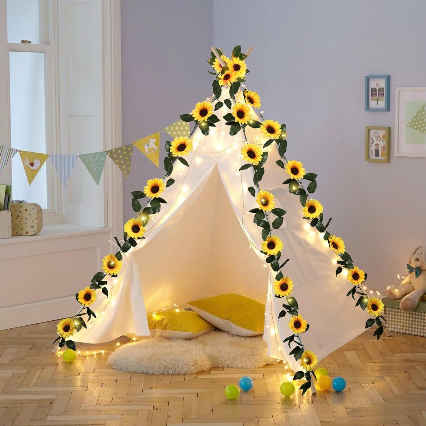 4 Pack Artificial Sunflower Garland Decor Sunflower Vine Hanging Flowers Garland Home Wedding Party Decoration