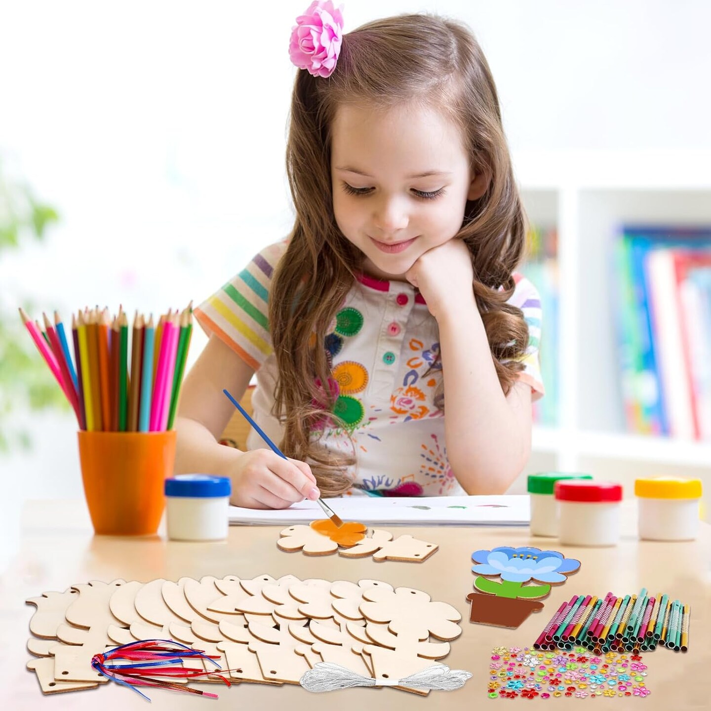 12 Pack Flower Wind Chime Craft for Kids