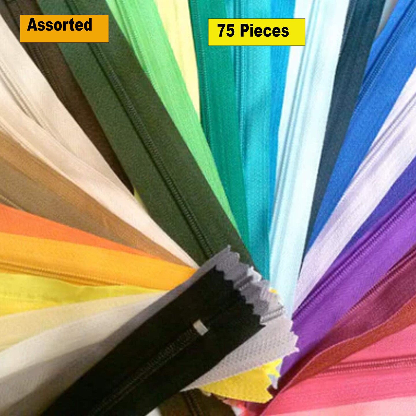 Nylon Zippers 18 Inches Coil #3 Closed Bottom
