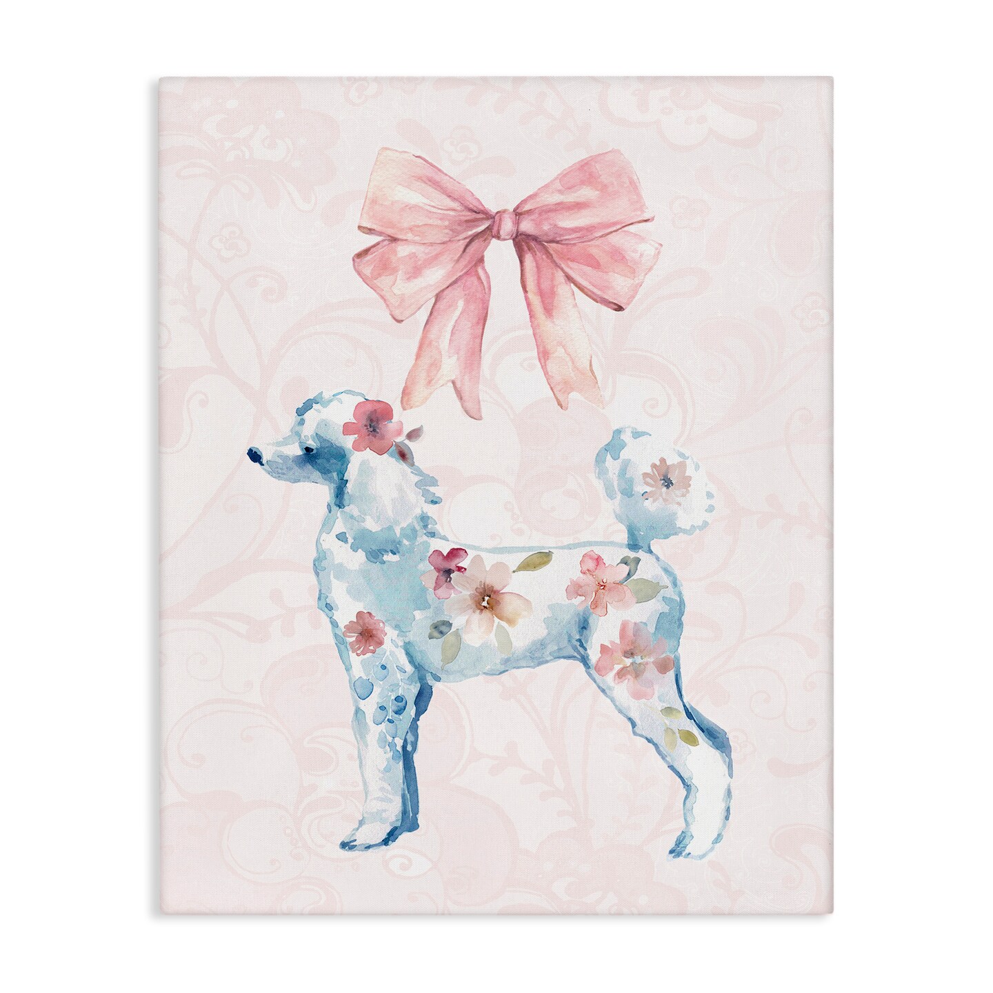 Stupell Industries Pastel Floral Dog Canvas Design by Carol Robinson