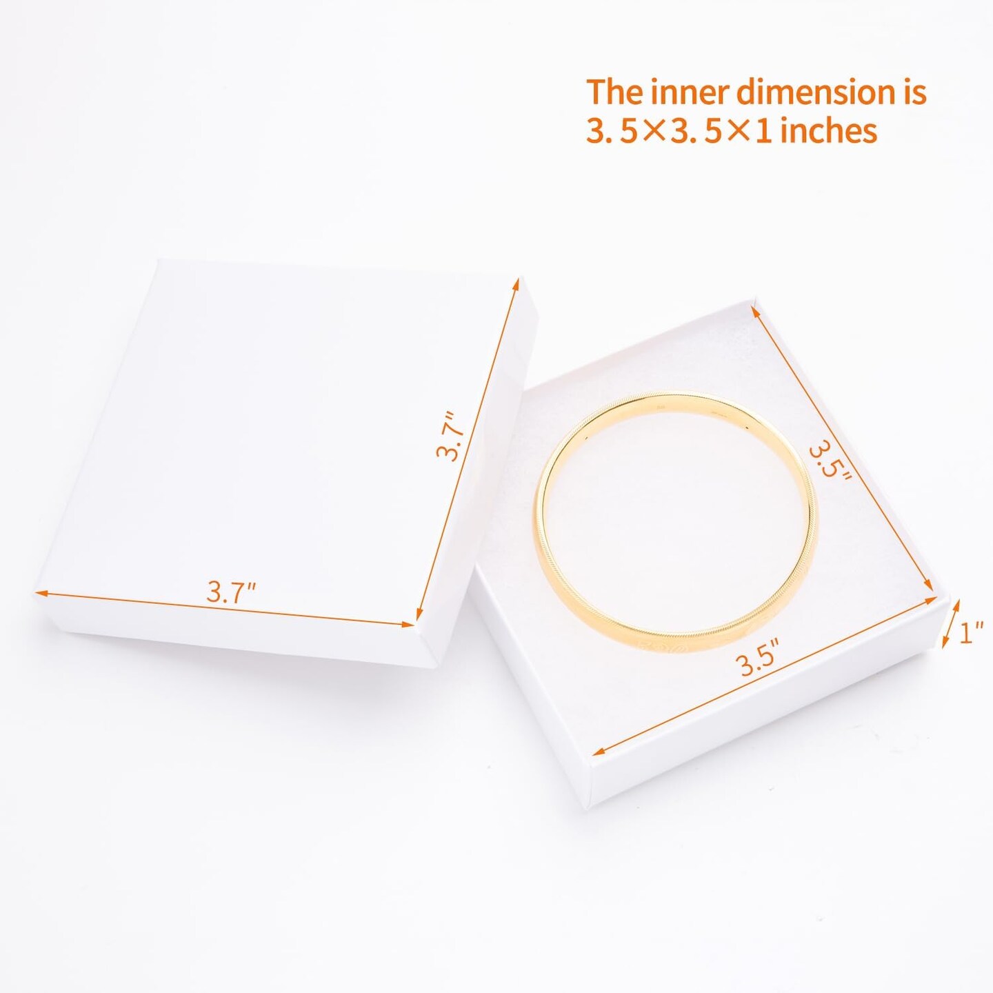 Magicool 20 Pack 3.5x3.5x1 Inch Cardboard Jewelry box Necklaces,Bracelets,Earrings,Small Gift Packaging,Jewelry Gift Boxes Lids Filled Cotton(White), 3.5x3.5x1 Inch (Pack of 20)