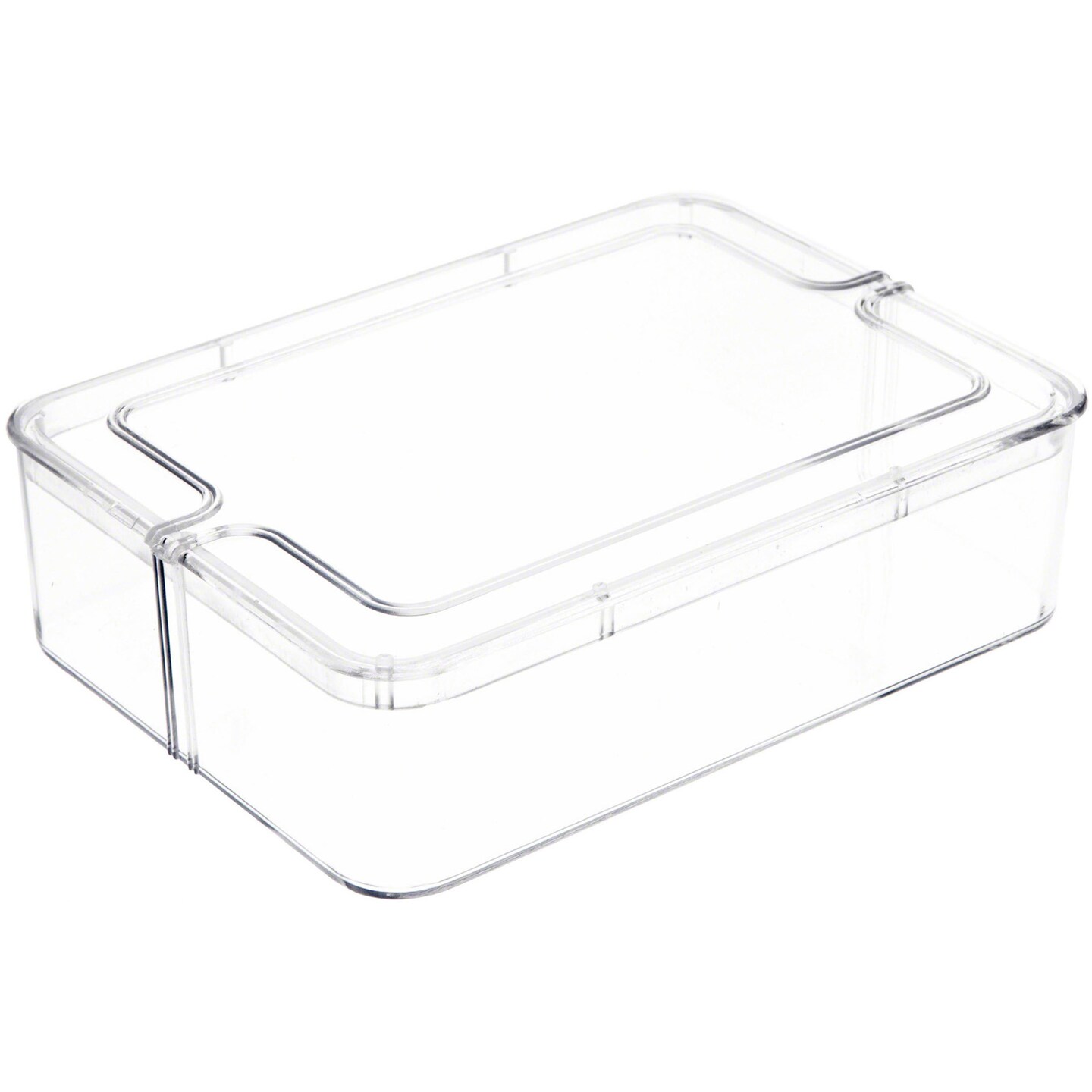 Pioneer Plastics 030C Clear Small Rectangular Plastic Container, 5.4375" W x 4" D x 1.5" H