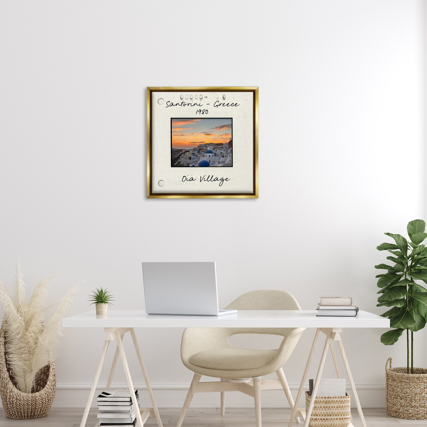 Stupell Industries Greece Travel City View Floating Frame Design by Val Rhodes