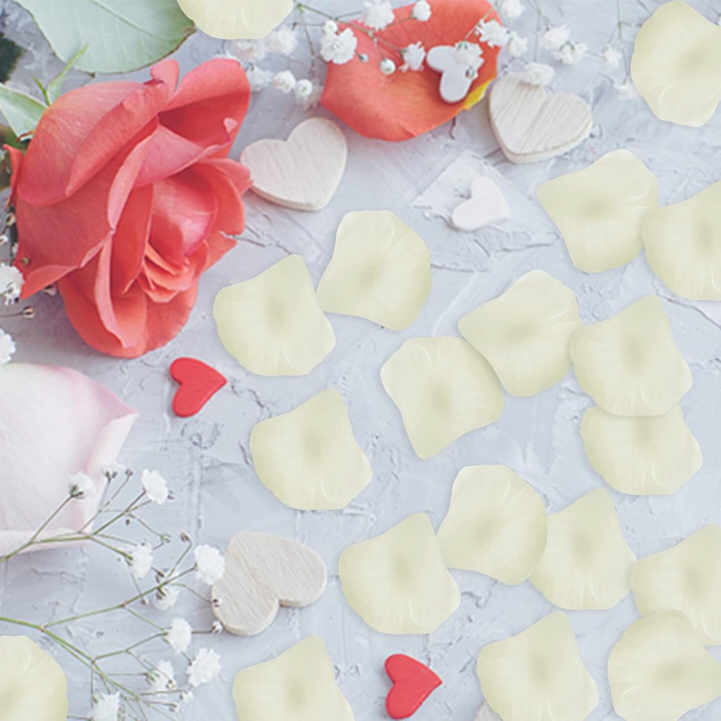 3200 Pcs Artificial Rose Petals Valentines Day Decorations for The Home, Fake Rose Flower Petals for Wedding