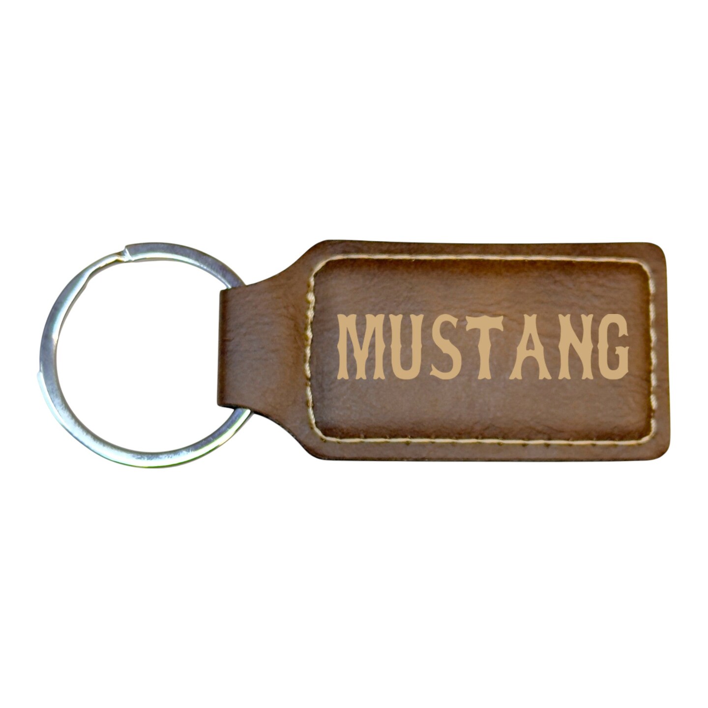 Keychain - Rectangle - Mustang - Leather
