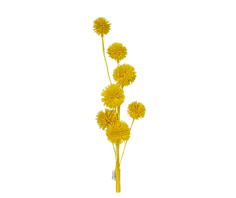19H" Flocked Pom Pom Sprays - Playful Artificial Decor in Your Choice of Colors