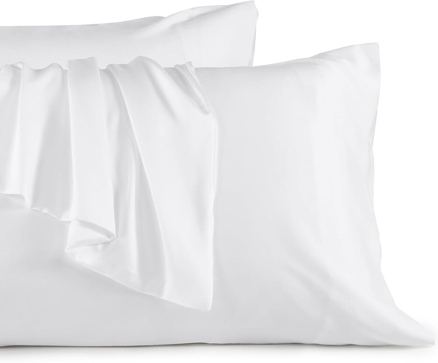Pillow Cases Queen Size Set of 3, 100% Rayon Derived from Bamboo, Cooling Pillowcase, Soft &#x26; Breathable Pillow Covers with Envelope Closure, Eye mask (20x30 inches, White)