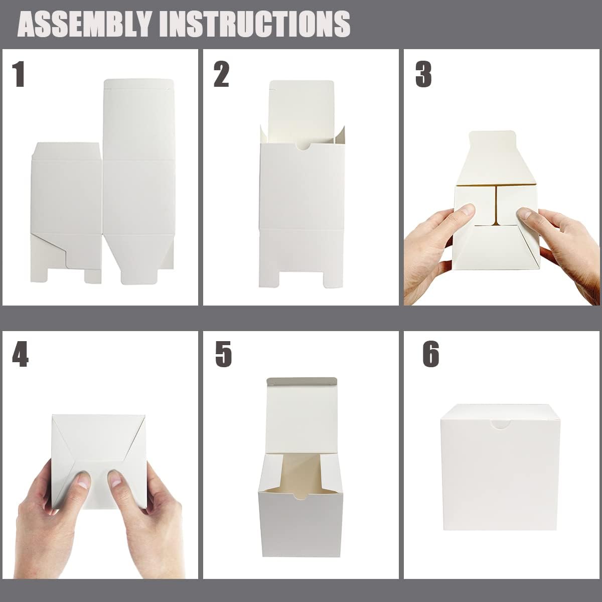 20 Pack White Small Gift Boxes with Lids for Party Gift Boxes, Ornament Boxes, Wedding Boxes Easy to Assemble Gift Box with 24 Thank You Stickers