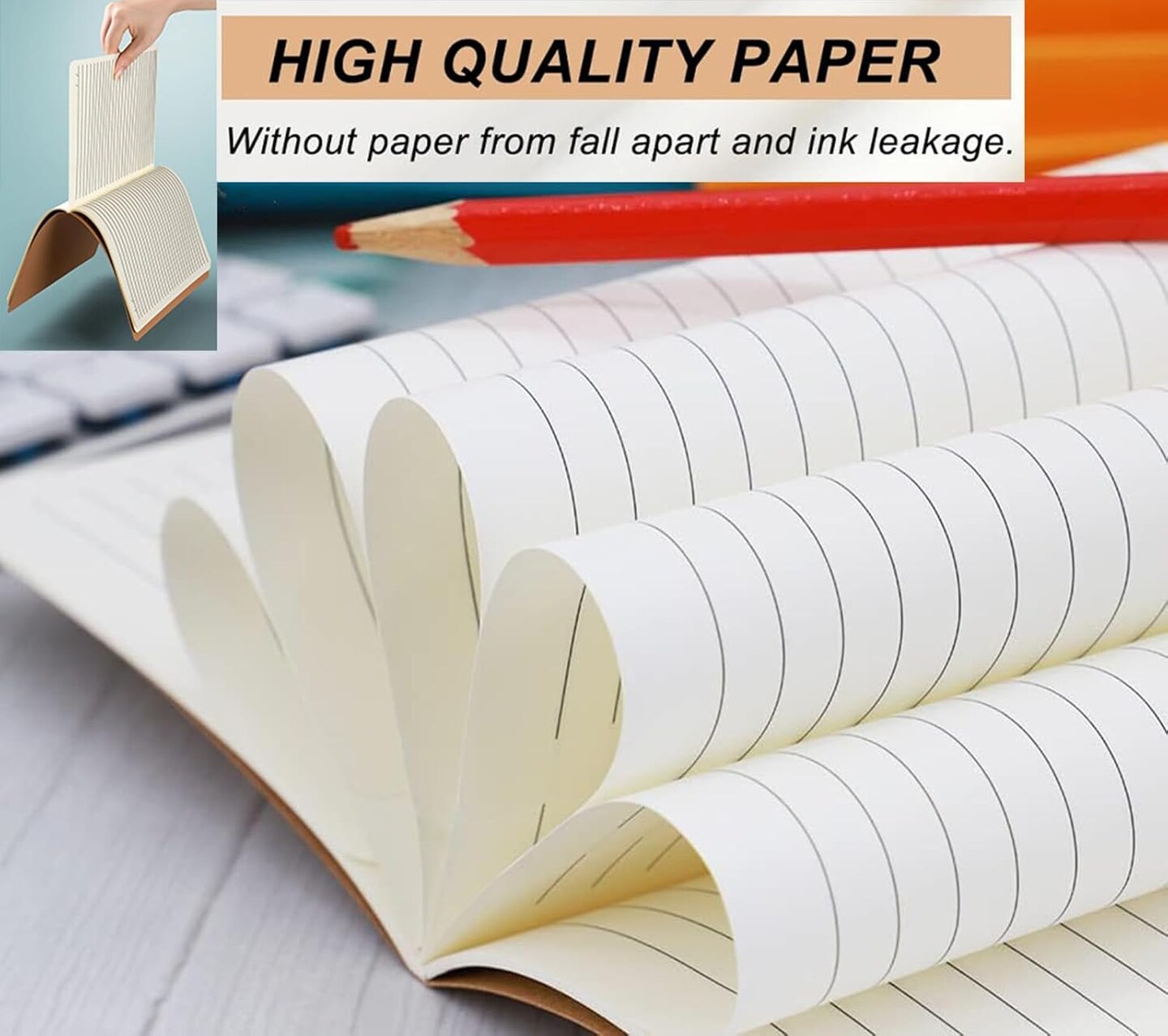 12 Pack A5 Notebooks Bulk, Kraft Cover Lined Blank College Ruled Travel Journals with 12 Colors Rainbow Spines For Women Students, 60 Pages, 8.3&#x201D;x 5.5&#x201D;, for Home, Office or School Supplies