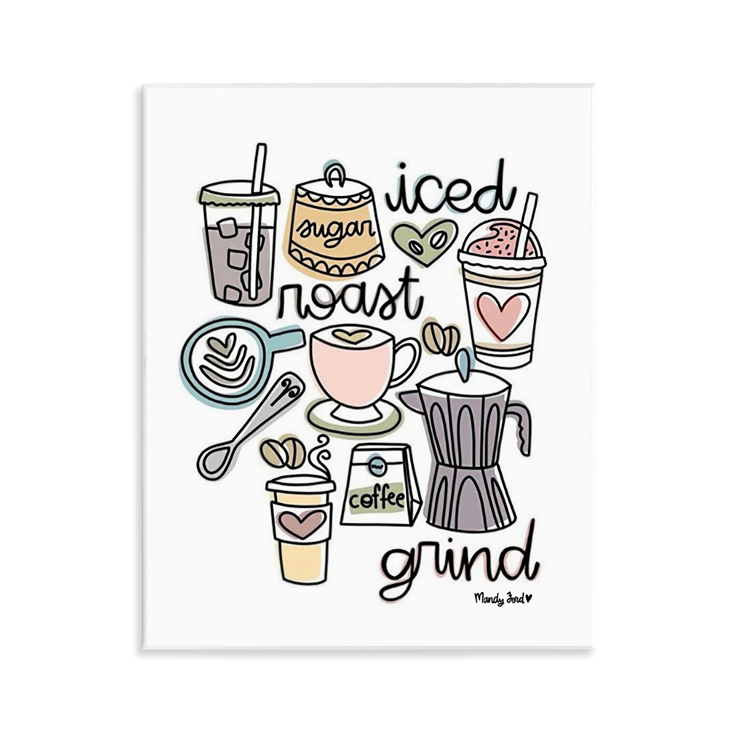 Stupell Industries Various Coffee Types Trend Wall Plaque Design by Mandy Ford Art + Illustration