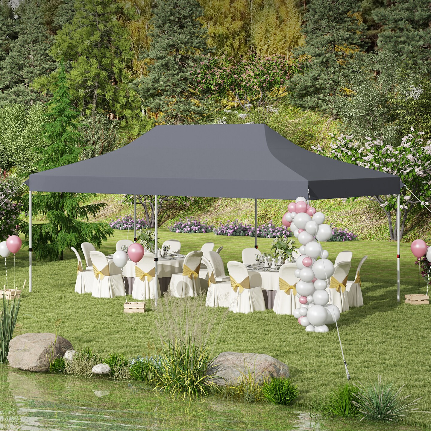 Oxford Pop-Up Canopy Tent with UV and Height Adjustments
