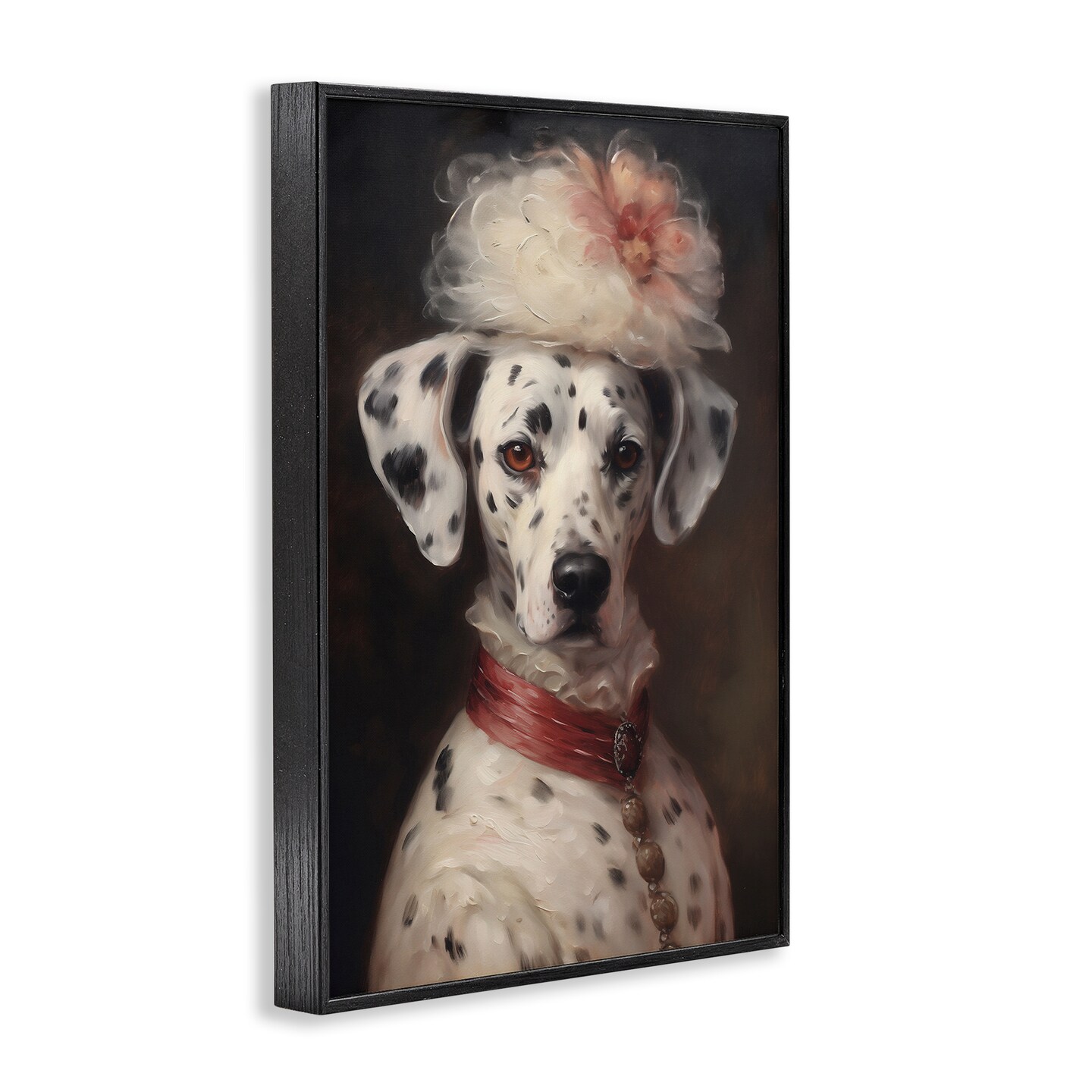 Stupell Industries Dalmatian with Fancy Hat Portrait Framed Giclee Design by Wumples