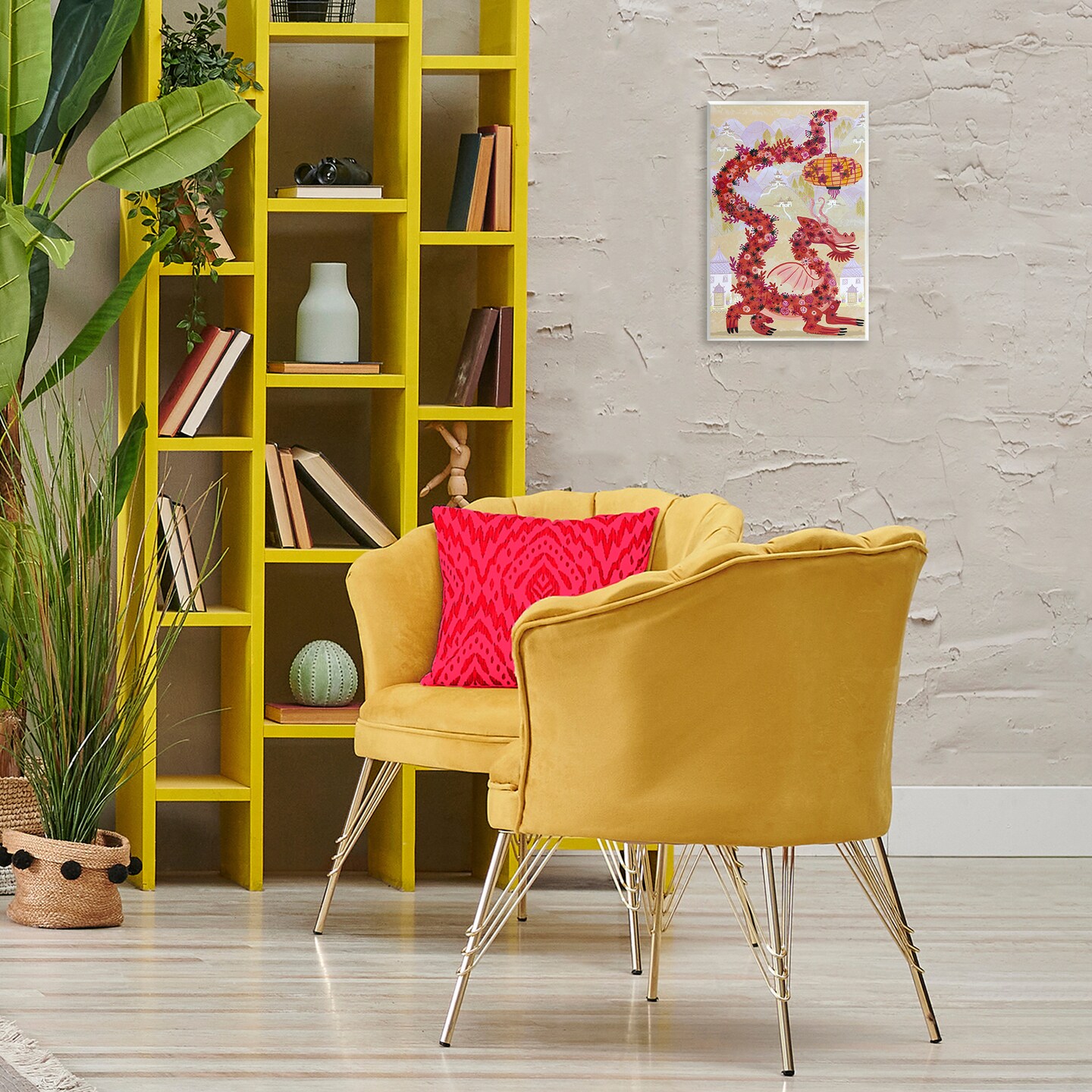 Stupell Industries Dragon & Lantern Mythology Wall Plaque Design by Kay Widdowson