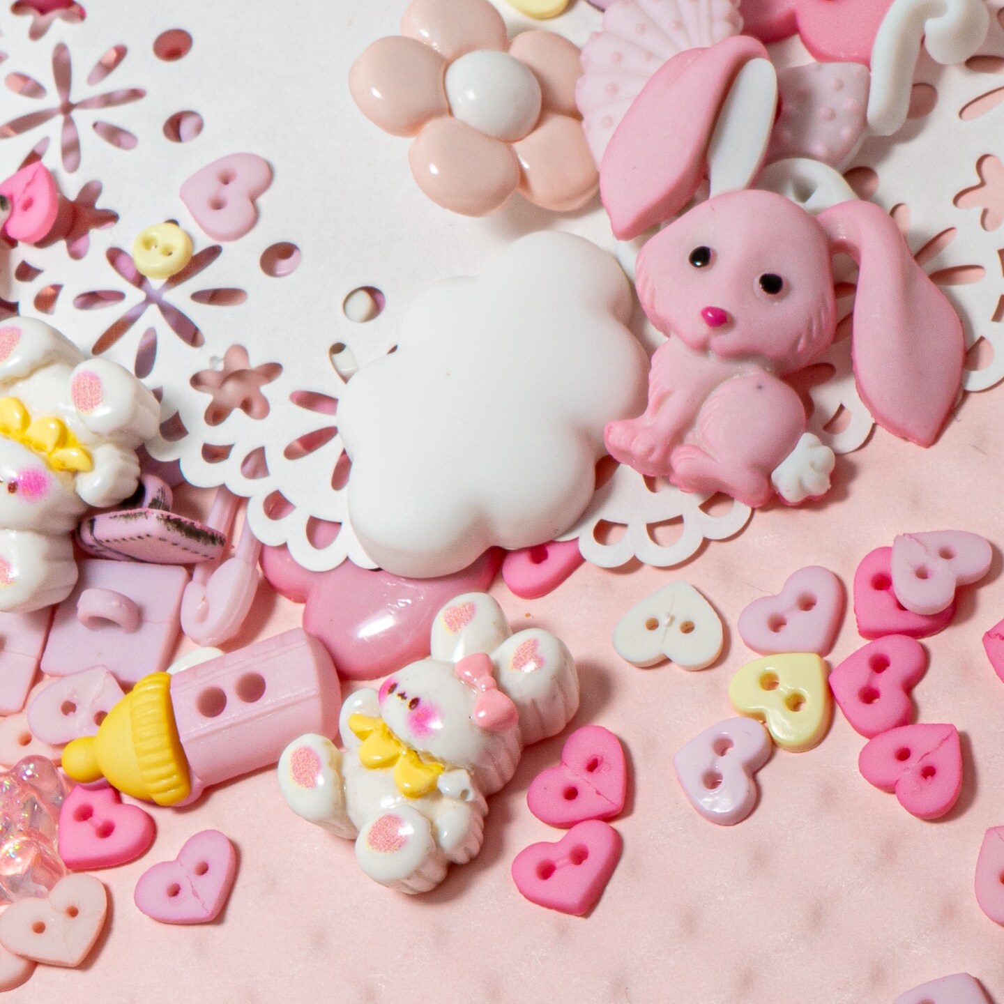 Baby Girl Themed 12-Pack Craft Embellishment Assortment, 100 Pieces