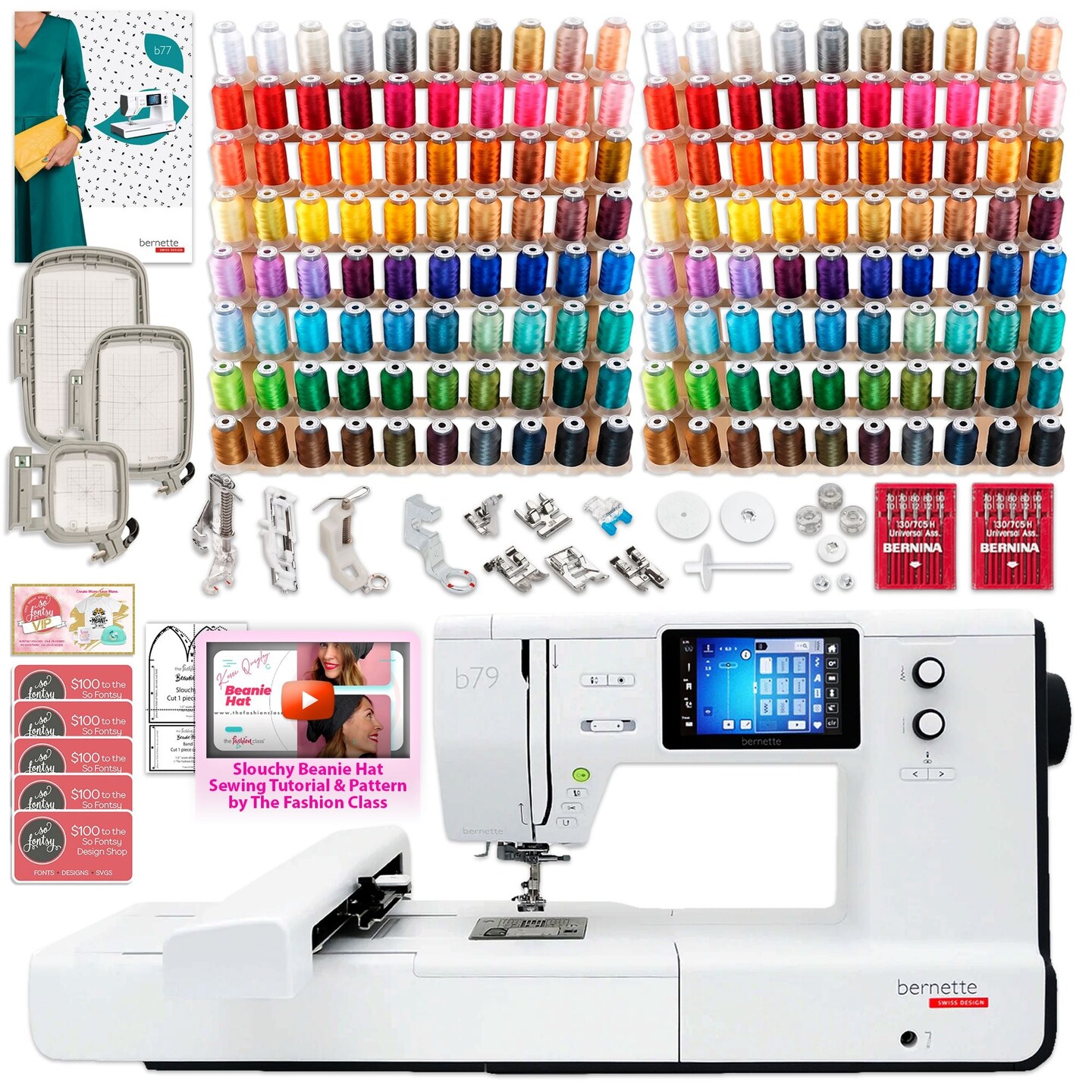 Bernette B79 Combo Sewing &#x26; Embroidery Machine with 160 Embroidery Spools