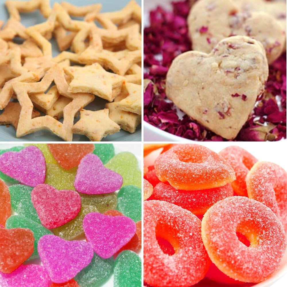 Metal Cookie Cutters Set- Heart, Star, Round, Flower - 12Pcs Cookie Cutters