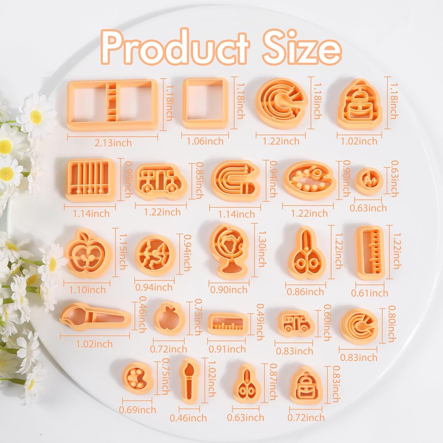 School Polymer Clay Cutters - 23 Pcs Back to School Clay Earring Cutters