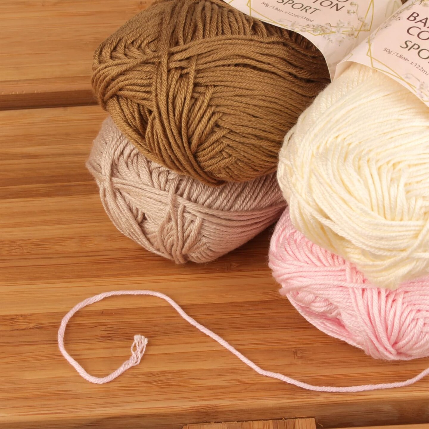 Bamboo Cotton Sport Yarn(Shades of Neutral Tones)