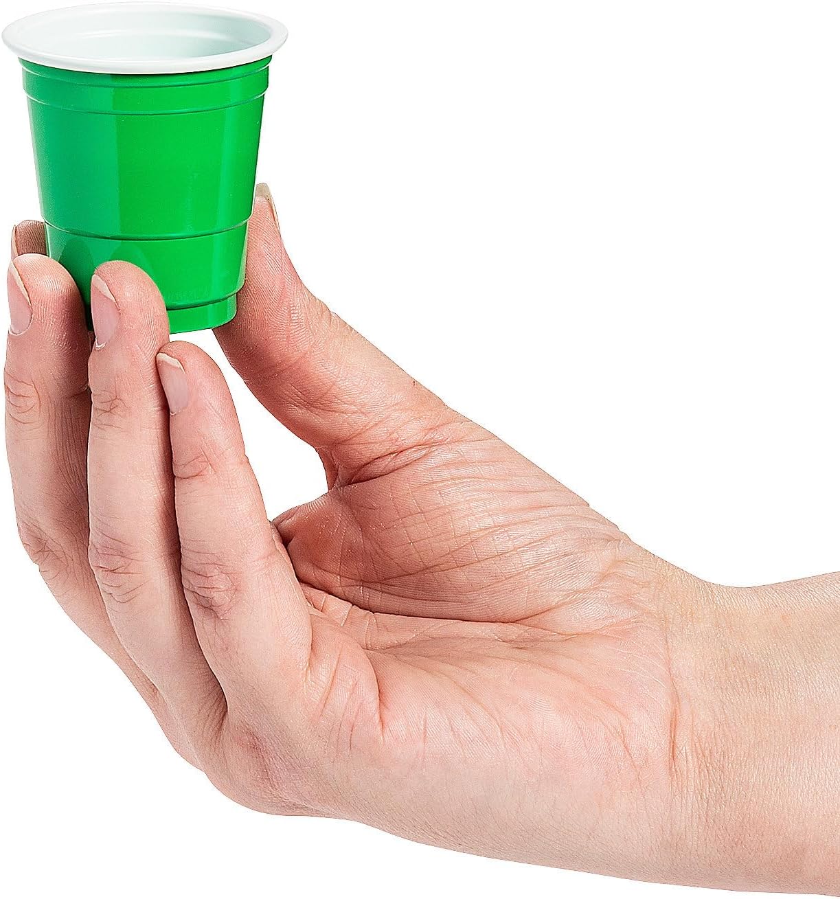 4th of July 1.5 oz. Bulk 50 Ct. Green Party Cup Disposable Plastic Shot Glasses