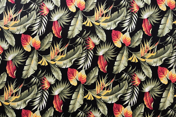 1 Yard Multicolor Palm Leaves Upholstery Cotton Fabric 100% Cotton, 56"-58" Width