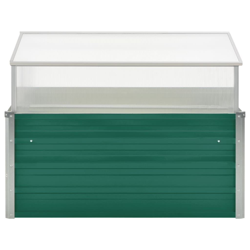 vidaXL Greenhouse Green Galvanized Steel, PC Board 39.4x39.4x30.3 in