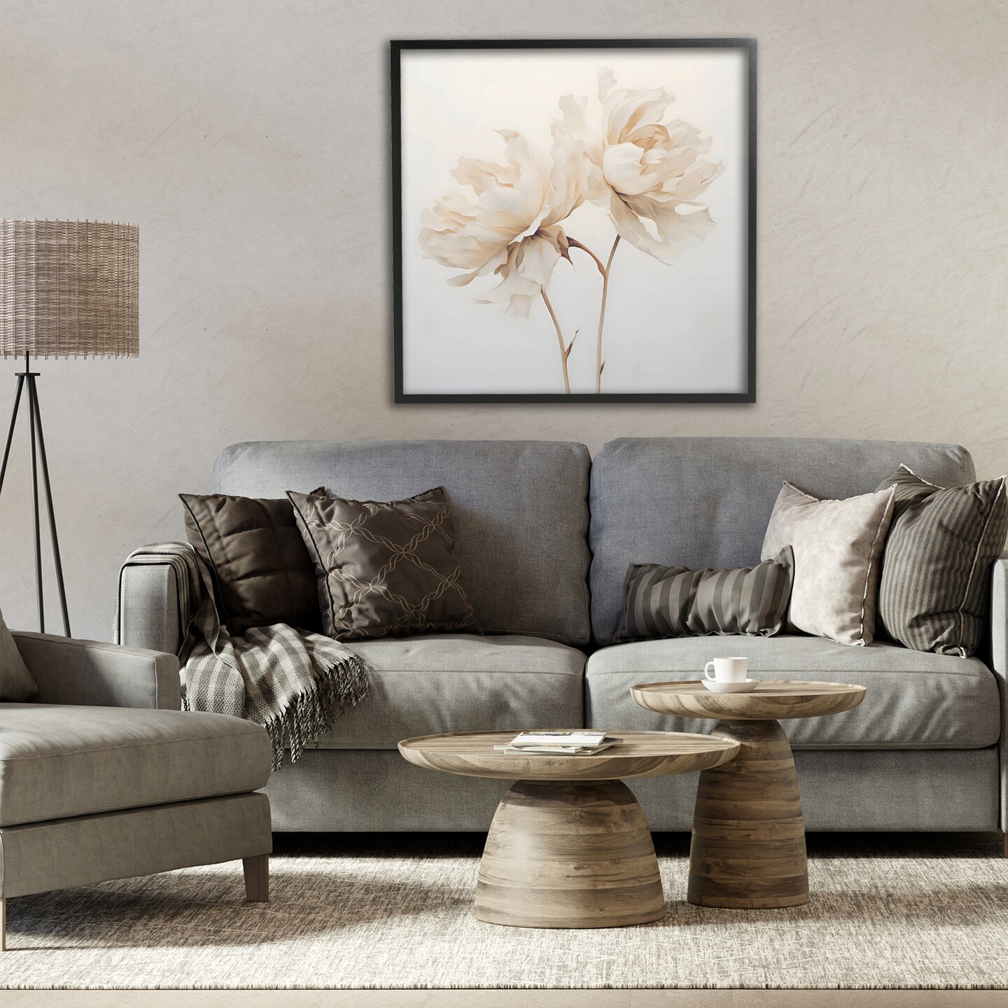 Stupell Industries Soft Blooming White Peonies Framed Giclee, design by Creative Studio