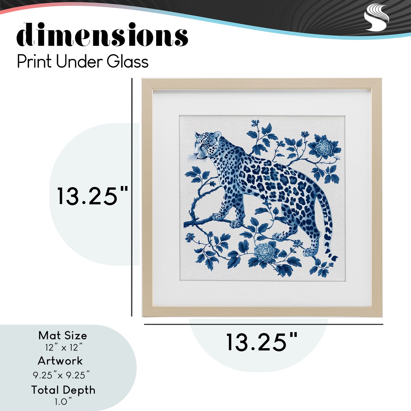 Stupell Industries Traditional Ornate Floral Leopard Framed Print Under Glass, design by Lettered and Lined