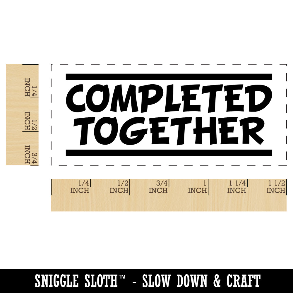 Completed Together School Teacher Self-Inking Rubber Stamp Ink Stamper for Business Office