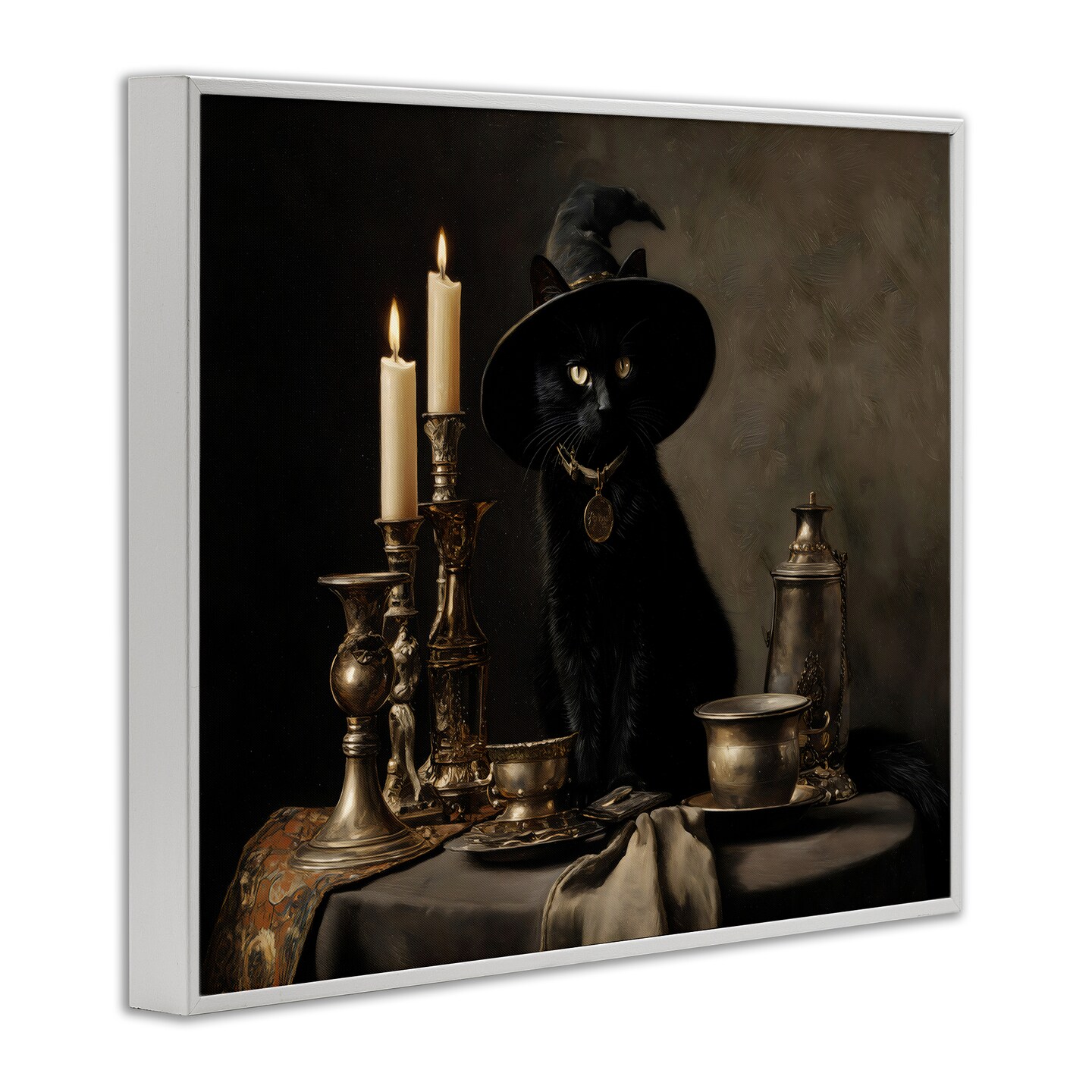 Stupell Industries Vintage Witchy Black Cat Framed Giclee, design by Arlington Prints