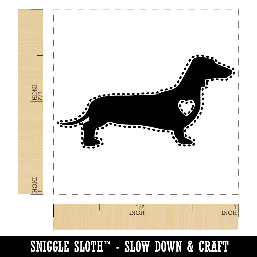 Smooth Haired Dachshund Dog with Heart Self-Inking Rubber Stamp Ink Stamper