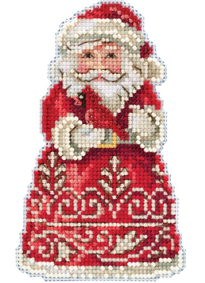 DIY Mill Hill Santa Cardinal Jim Shore Christmas Bead Cross Stitch Ornament Kit