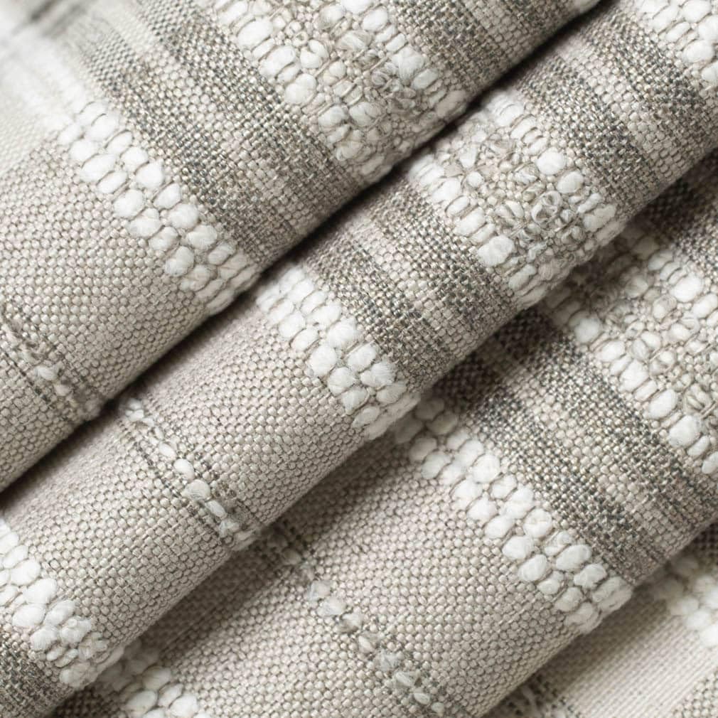 Natural Grey Stain Resistant Performance Pet Friendly Plaid Woven Pattern Upholstery Fabric by The Yard - SKU: Carmelo Greige