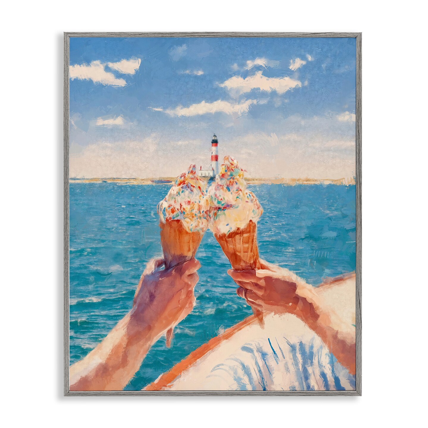 Stupell Industries Ice Cream Cheers on Boat Framed Giclee, design by Ziwei Li