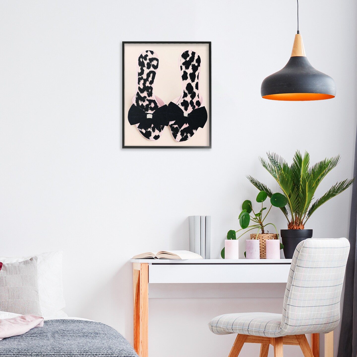 Stupell Industries Cat Walk Spotted Shoes Framed Giclee, design by Annabelle Hall